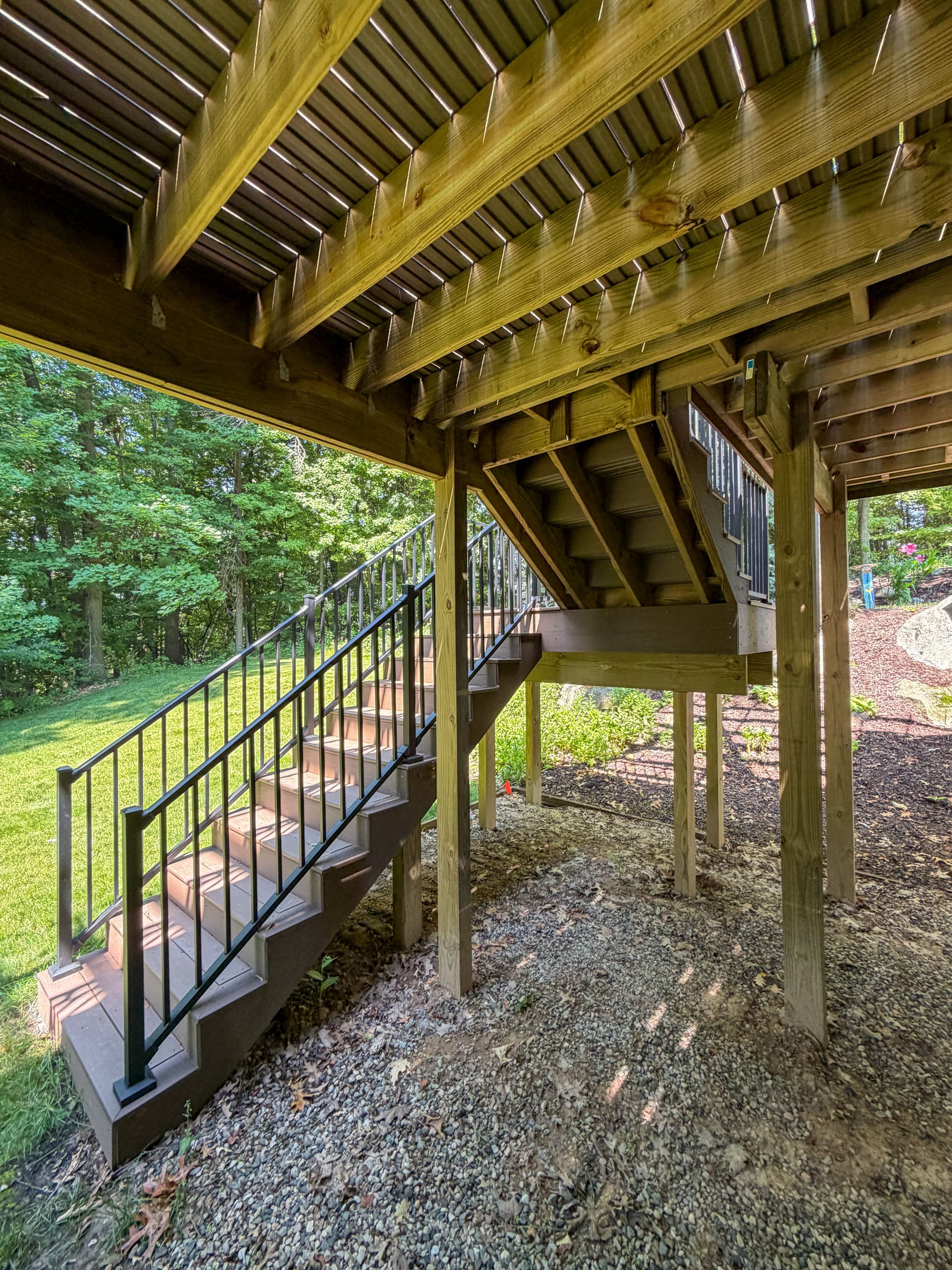 Gallery photos for West Michigan Custom Deck with Cedar Pergola and Switchback Staircase: Image #2
