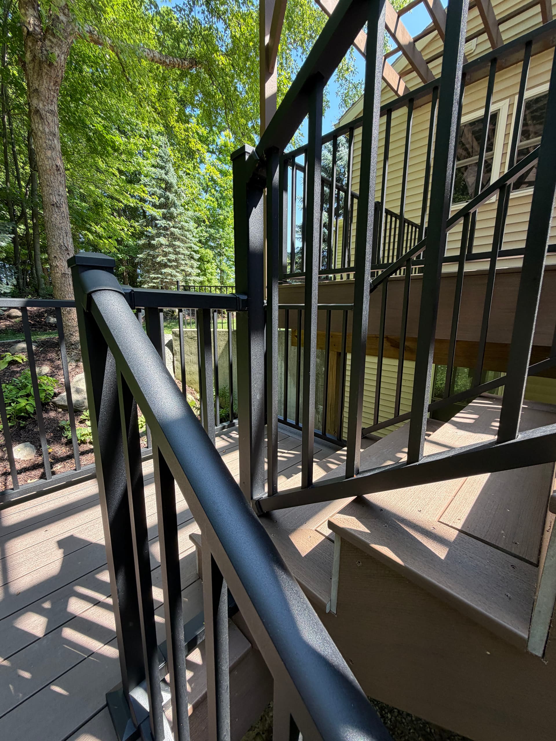 Gallery photos for West Michigan Custom Deck with Cedar Pergola and Switchback Staircase: Image #1