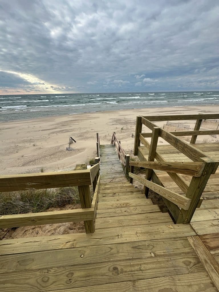 Coastal Deck and Staircase in Lake Michigan image