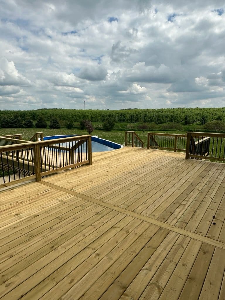 Gallery photos for Sparta MI Pool Deck with Yellow Pine and Steel: Image #1