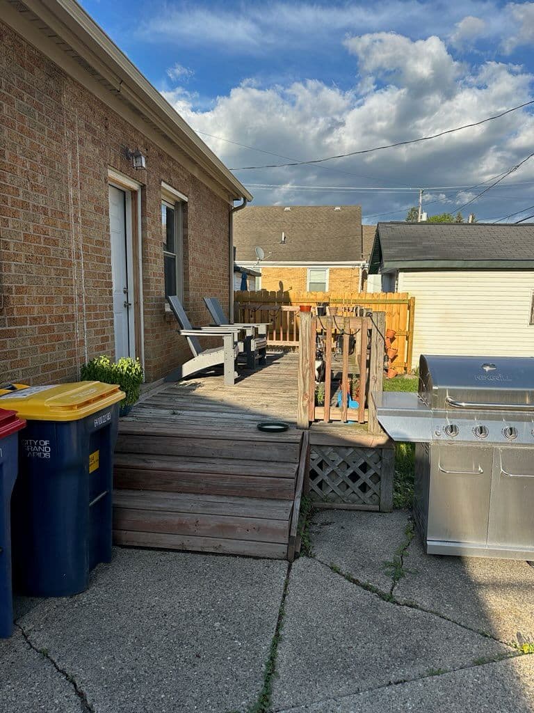 Gallery photos for Stunning Backyard Transformation with Concrete and Deck: Image #2