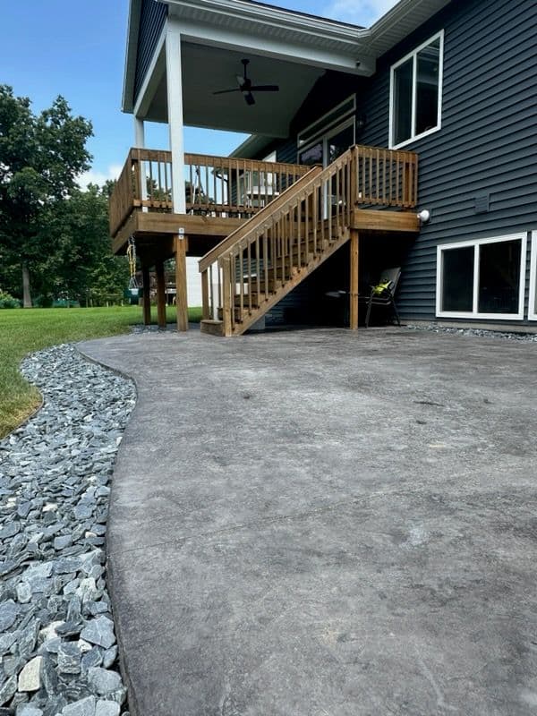 Elegant Backyard Stamped Concrete Oasis image