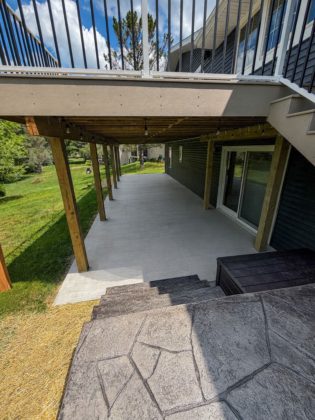 Gallery photos for 42-Foot TimberTech Deck with Stamped Concrete Patio Build: Image #3